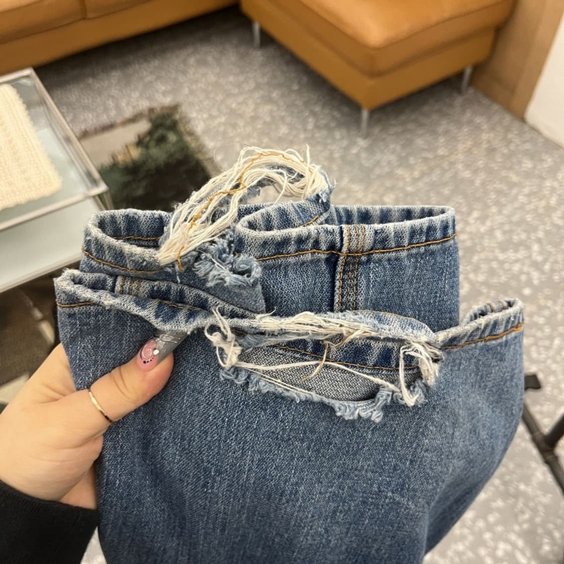 리바이스 카펜터 루즈스트레이트 데미지 데님팬츠 34인치 C12568 상품이미지7