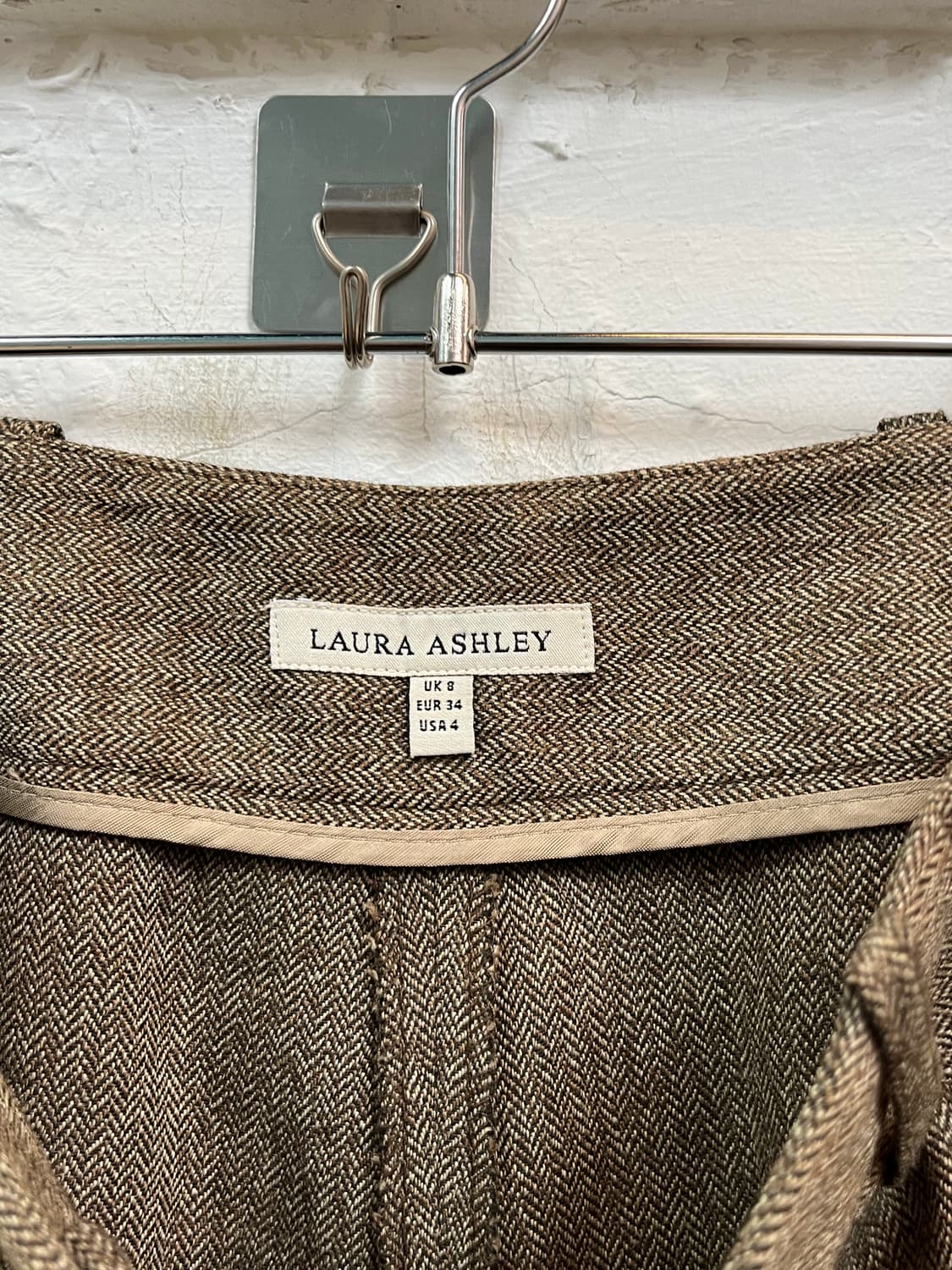 Laura Ashley 울 헤링본 와이드 팬츠 EU 34 상품이미지4