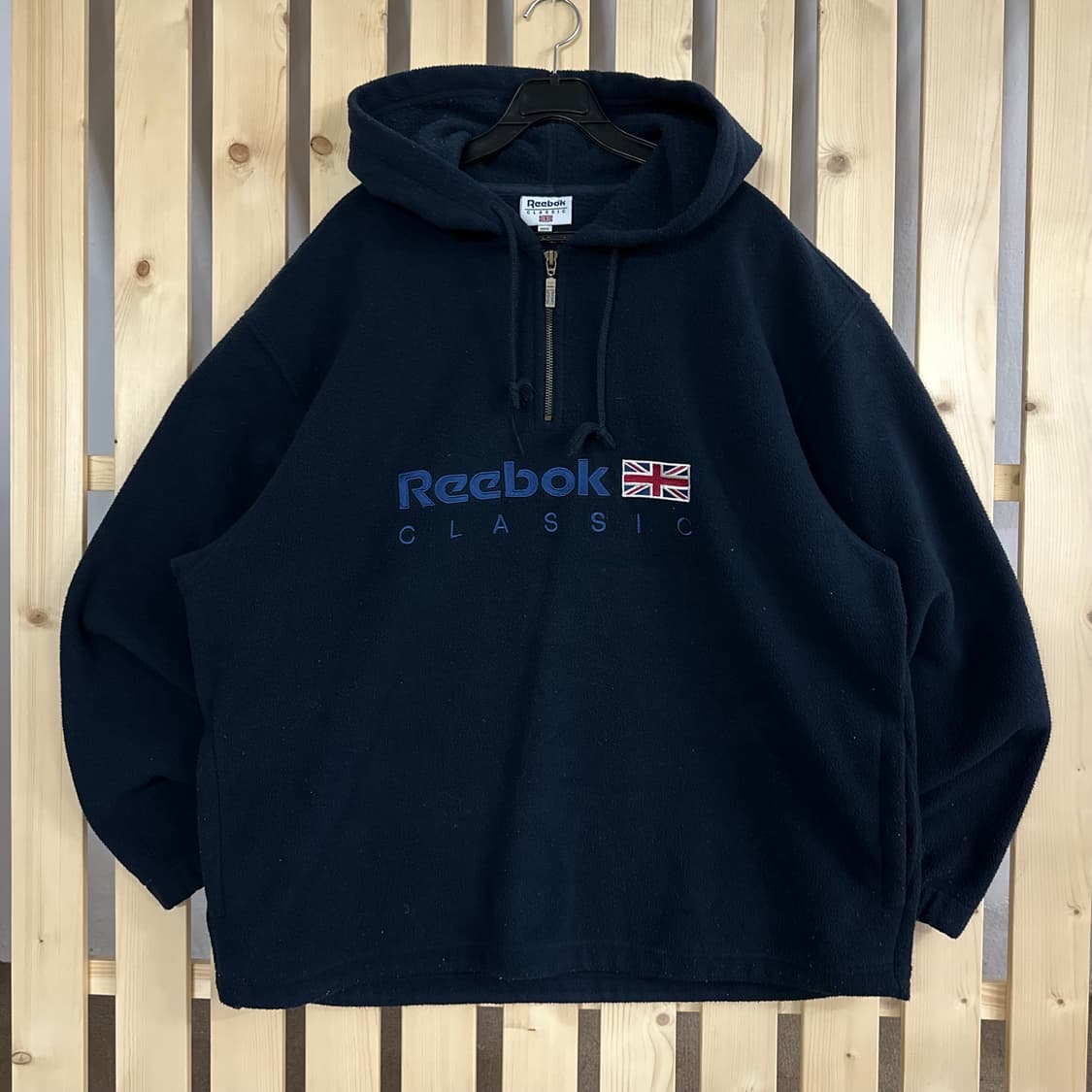 (2XL) 리복 네이비 후리스 반집업 맨투맨 상품이미지1