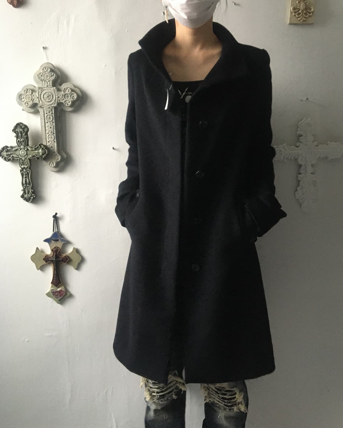Belted high neck coat 상품이미지6