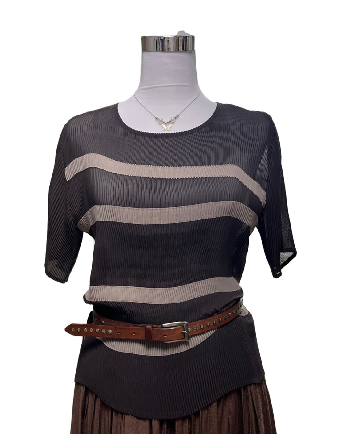 Brown Pleats top 상품이미지6