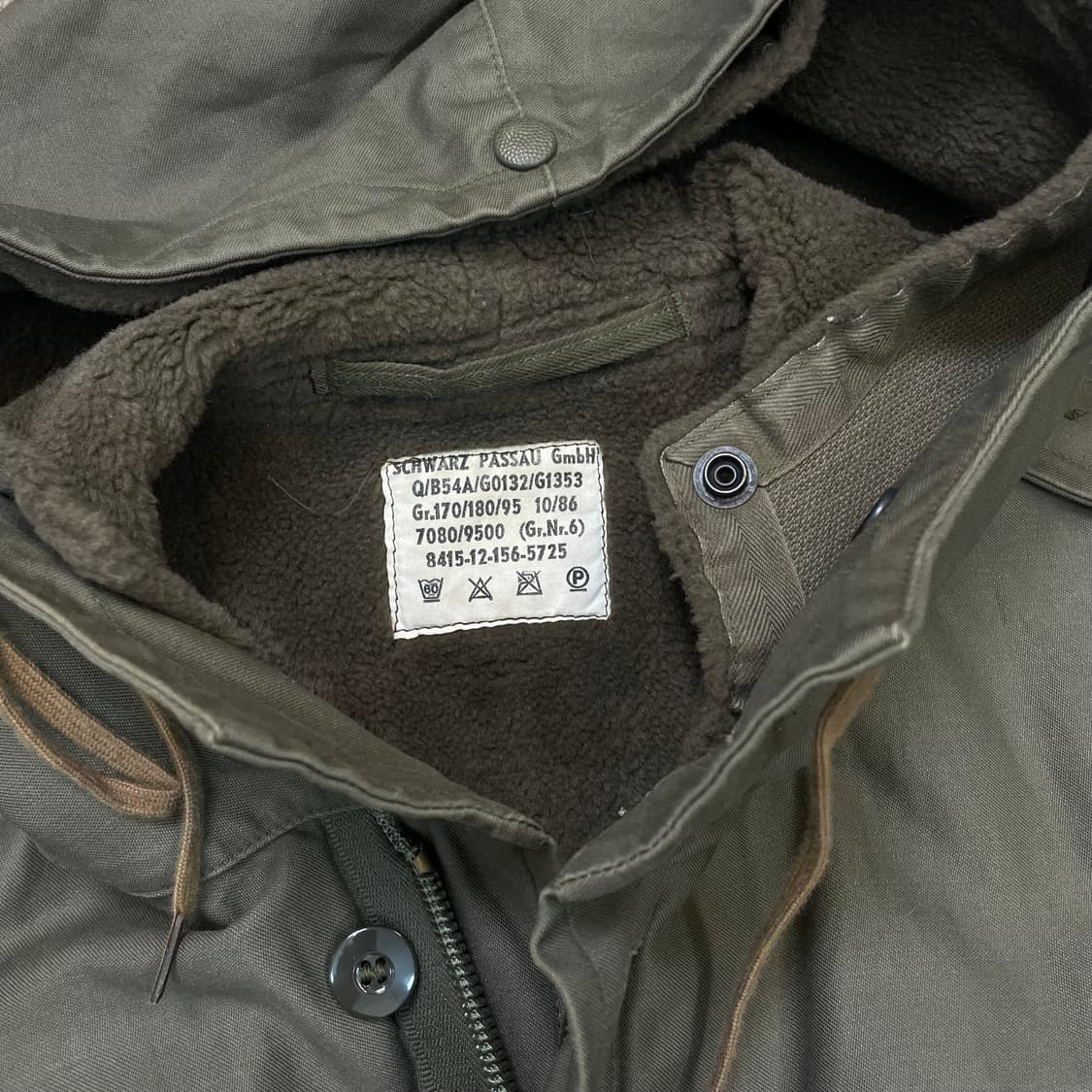 80s 독일군 밀리터리 스노클 필드 파카 내피형  상품이미지2