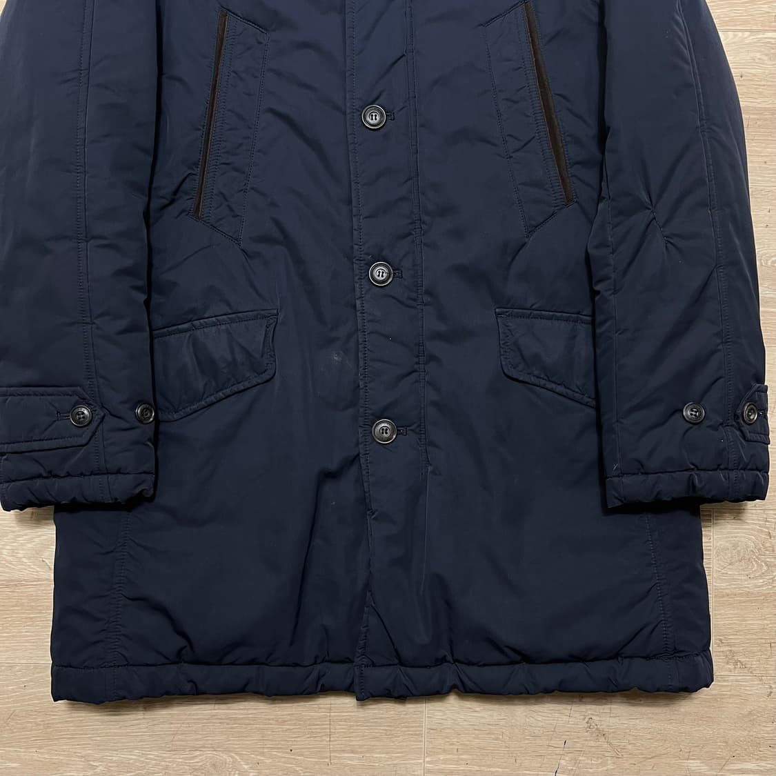 올젠 프리미엄 래빗퍼 트리밍넥 퀼팅 패딩 점퍼 [네이비] M/95 상품이미지3