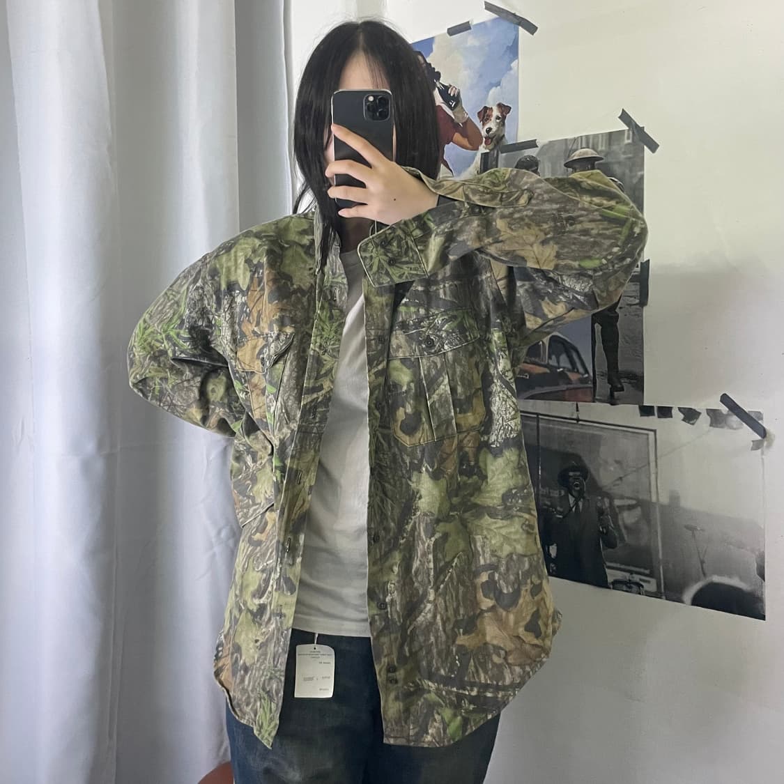 No trace 아메리칸 빈티지 카모 셔츠 자켓 L N 상품이미지2