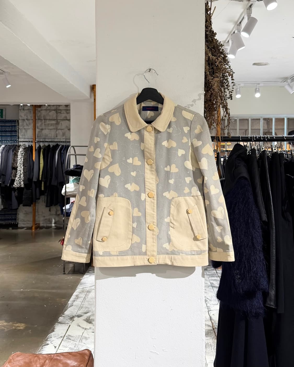 겐조 진스 블루 코튼 하트 프린트 자켓 상품이미지1