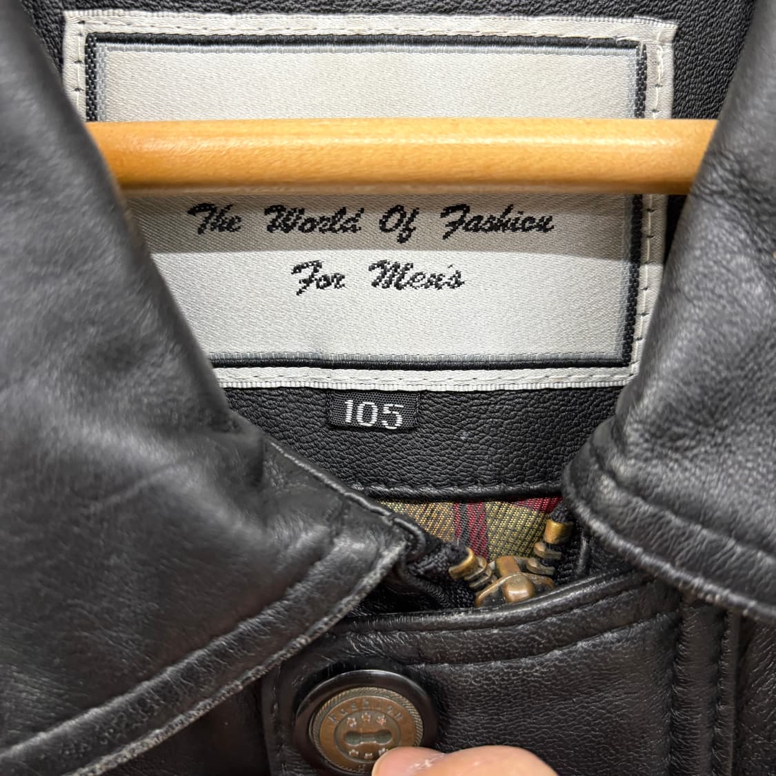 블랙 레더 양가죽 자켓 점퍼 남성XL 상품이미지4