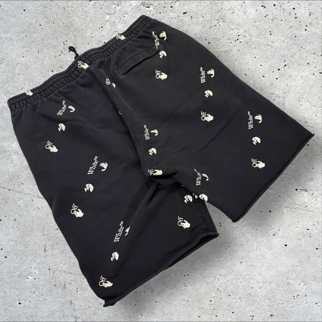 [L] 21ss 오프화이트 블랙 멀티 로고 스웻 팬츠 반바지 B736 상품이미지2