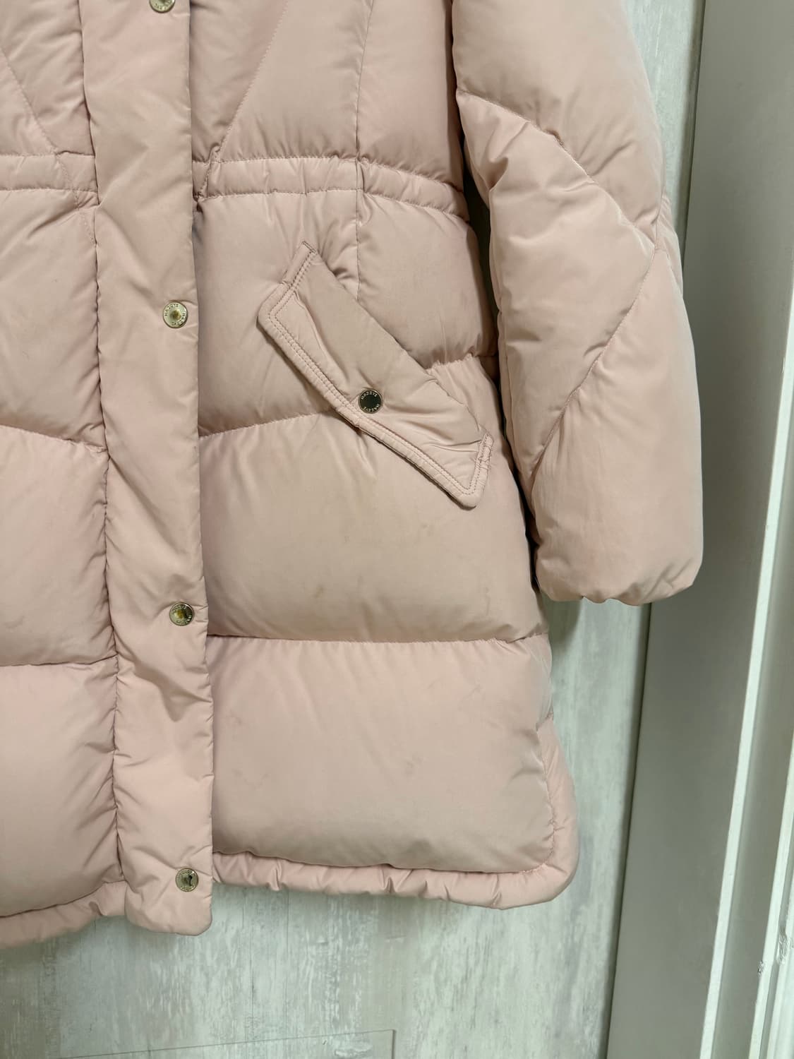 키즈 145 / 헤지스 덕다운 핑크 퍼 롱패딩  상품이미지4