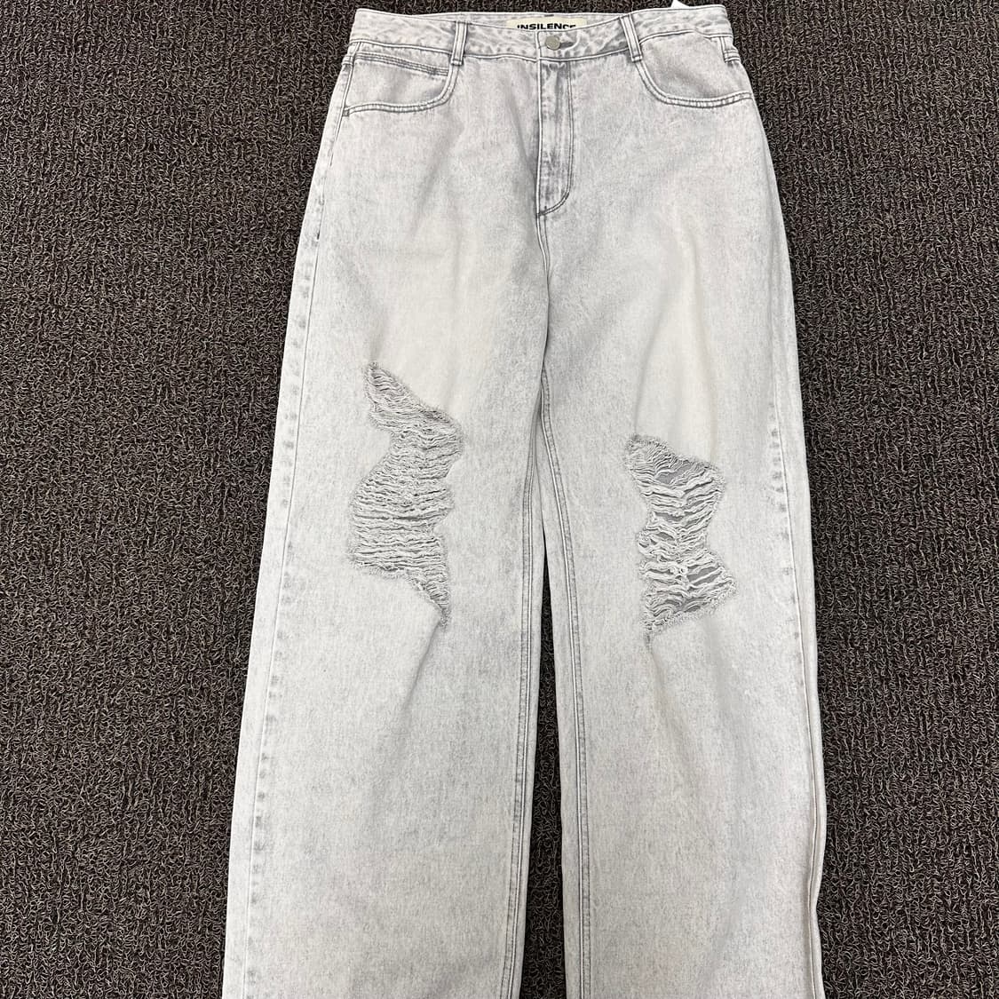 인사일런스 아이스 데님 청바지 와이드 찢청 L 상품이미지4