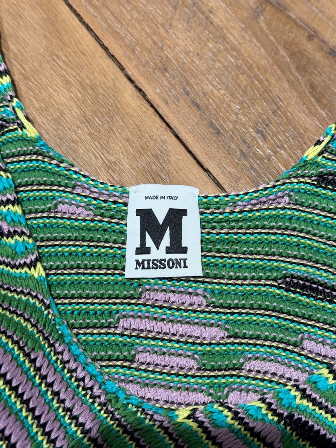 미쏘니 그린 멀티컬러 슬리브리스 니트 탱크 탑  상품이미지7