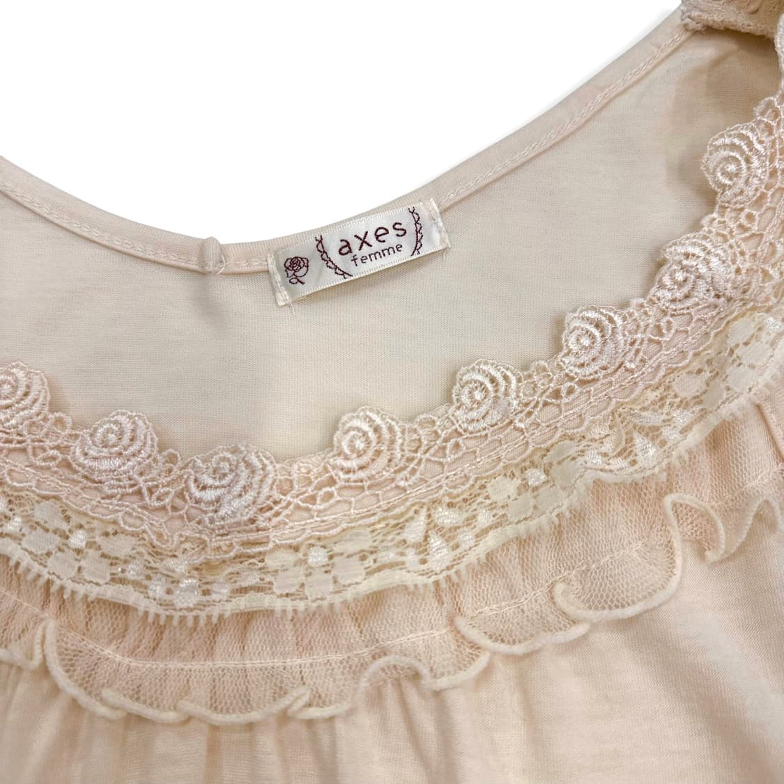 Flower Neck Beige Ballet longTop 상품이미지6