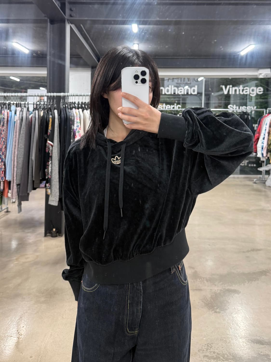 아디다스 벨벳 후드 상품이미지2