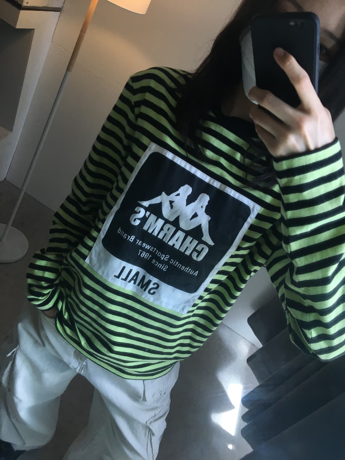 참스X카파 중앙로고 스트라이프 롱슬리브티 상품이미지1
