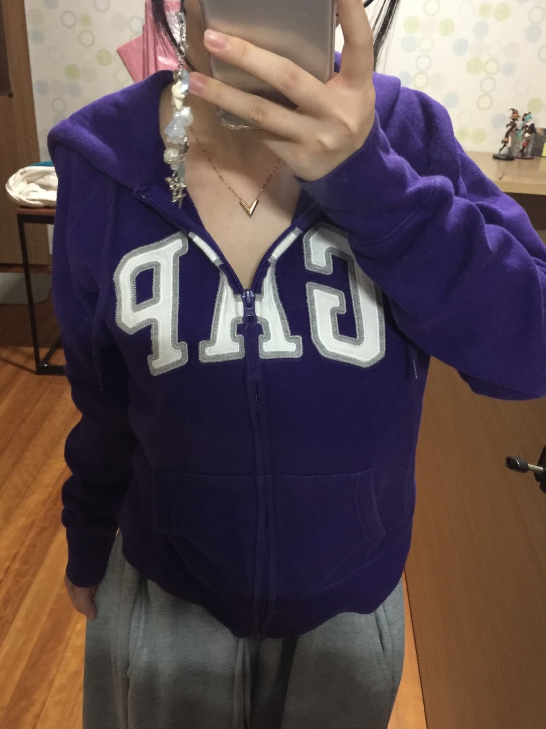 딥퍼플 갭 후드집업 상품이미지1