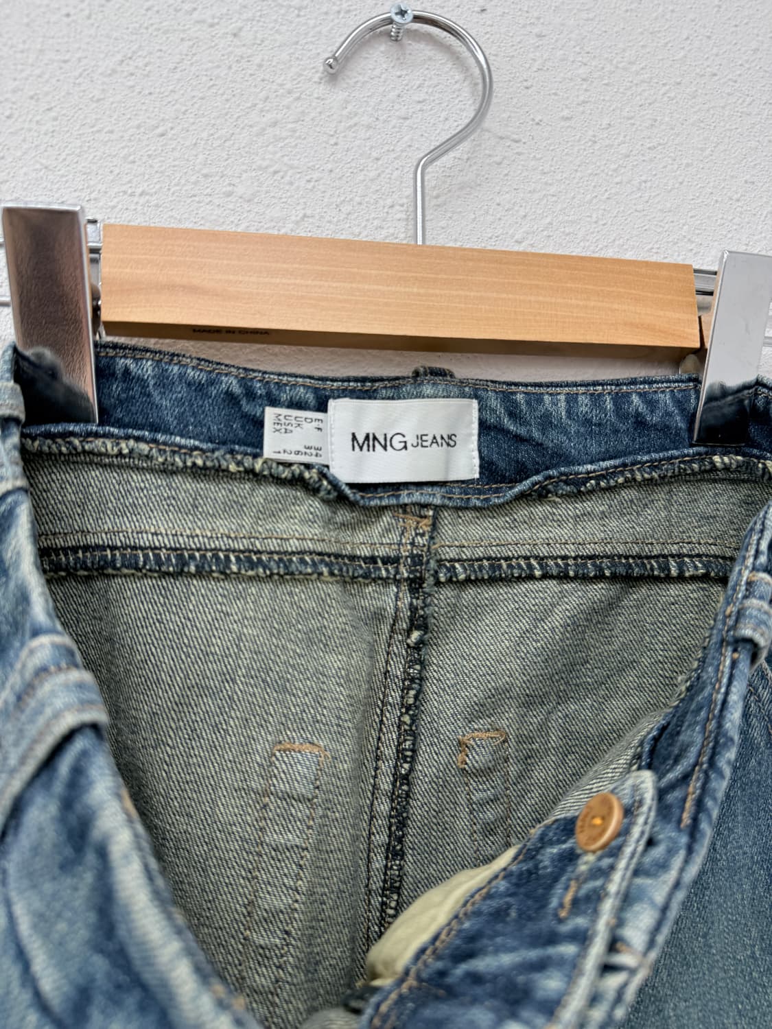 빈티지 아일렛 워싱 데님 미디 스커트 상품이미지4