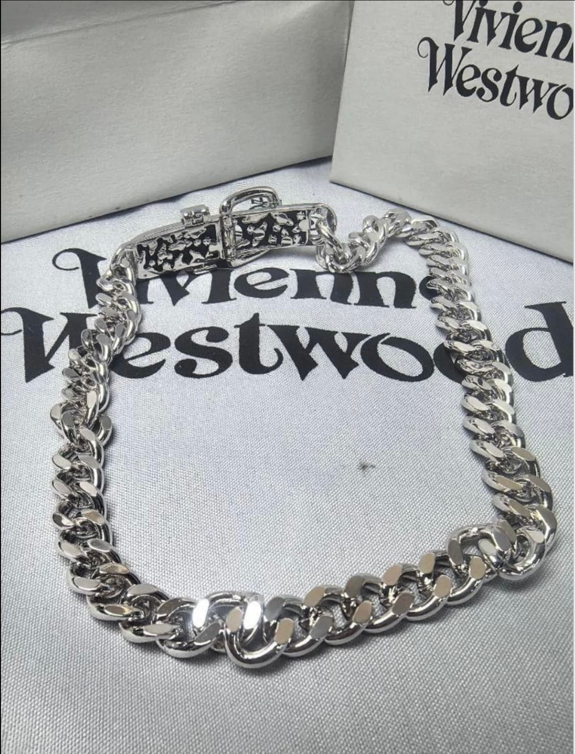 비비안웨스트우드 아카이브 레터링 orb 각인 초커 체인 목걸이 상품이미지2