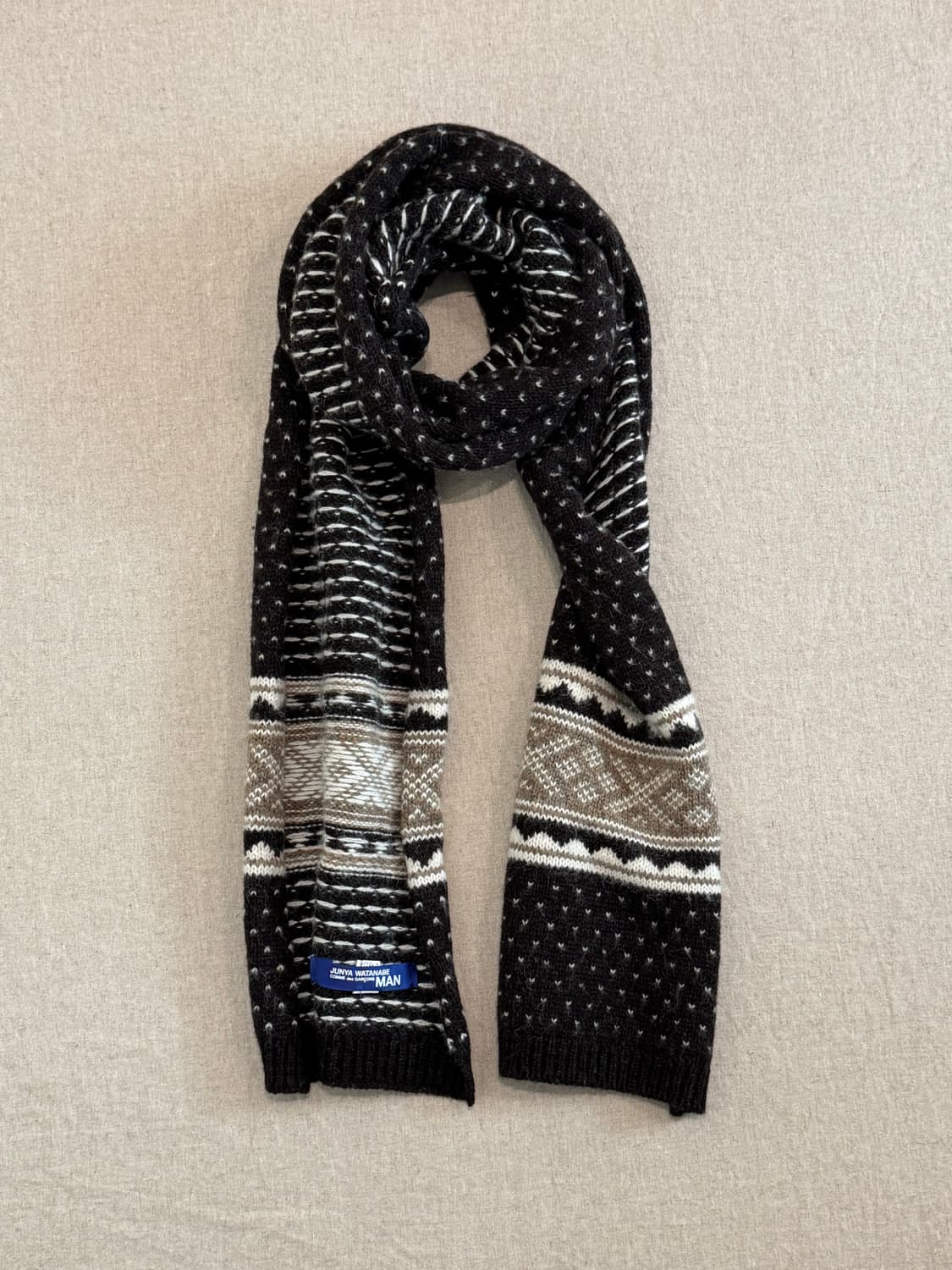 준야와타나베 노르딕 울 브라운 머플러 상품이미지1