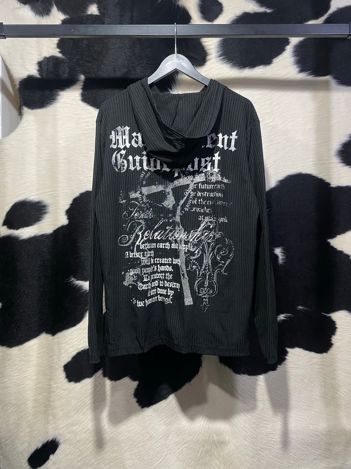 Black label 펑크 레터링 디테일 후드집업 상품이미지4