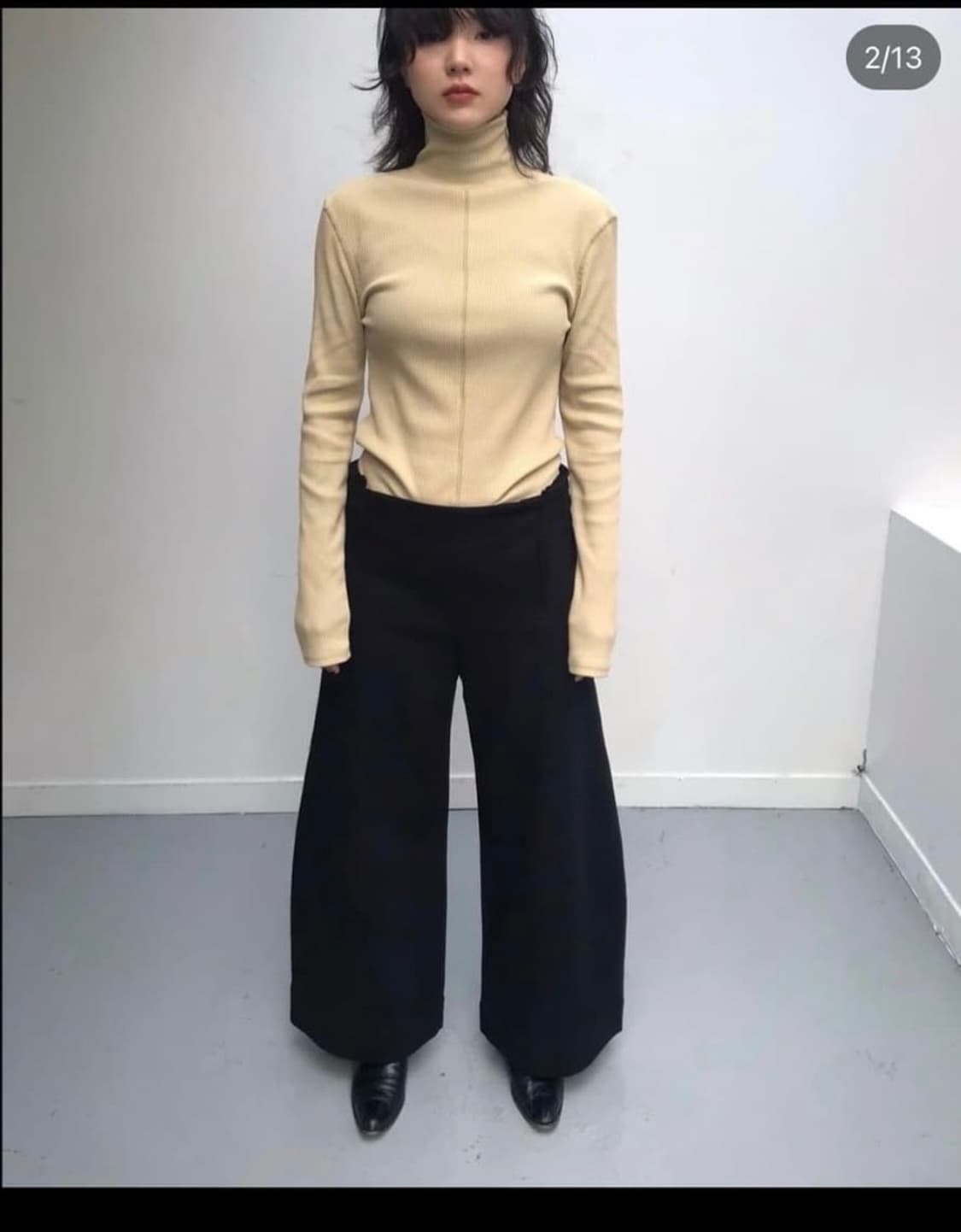 에옹쓰 zipper turtleneck top 터틀넥 머스타드 상품이미지1