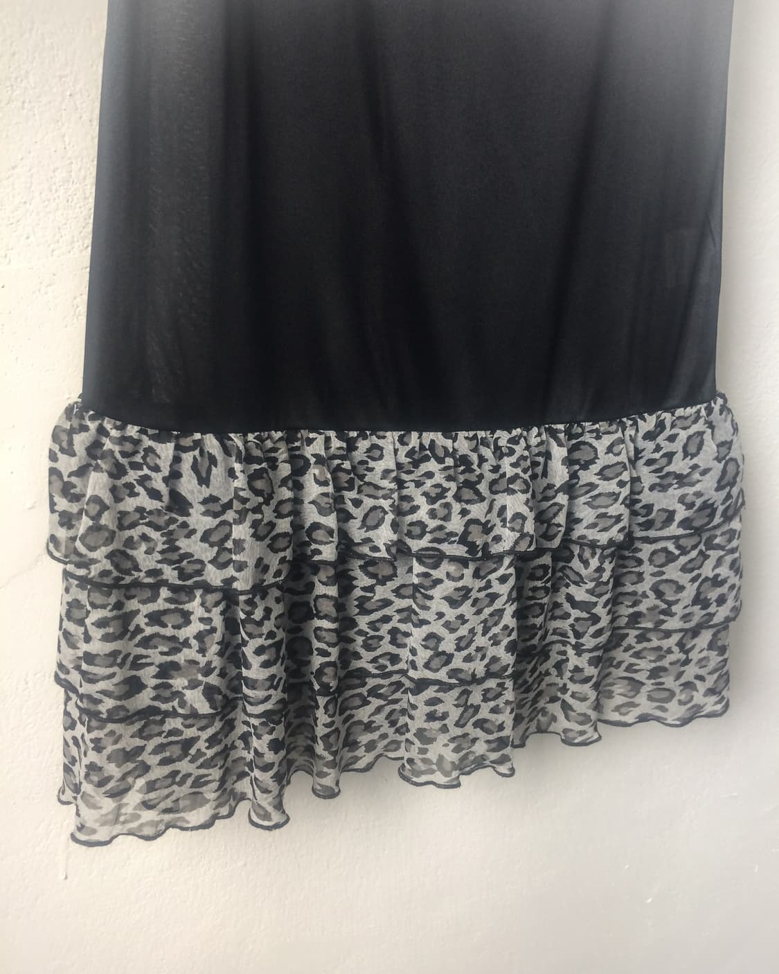 Leopard pattern frill point sleeveless o 상품이미지3