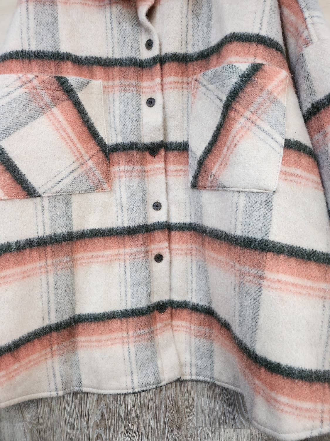 177) 여성 누빔안감 체크 박시자켓 상품이미지4