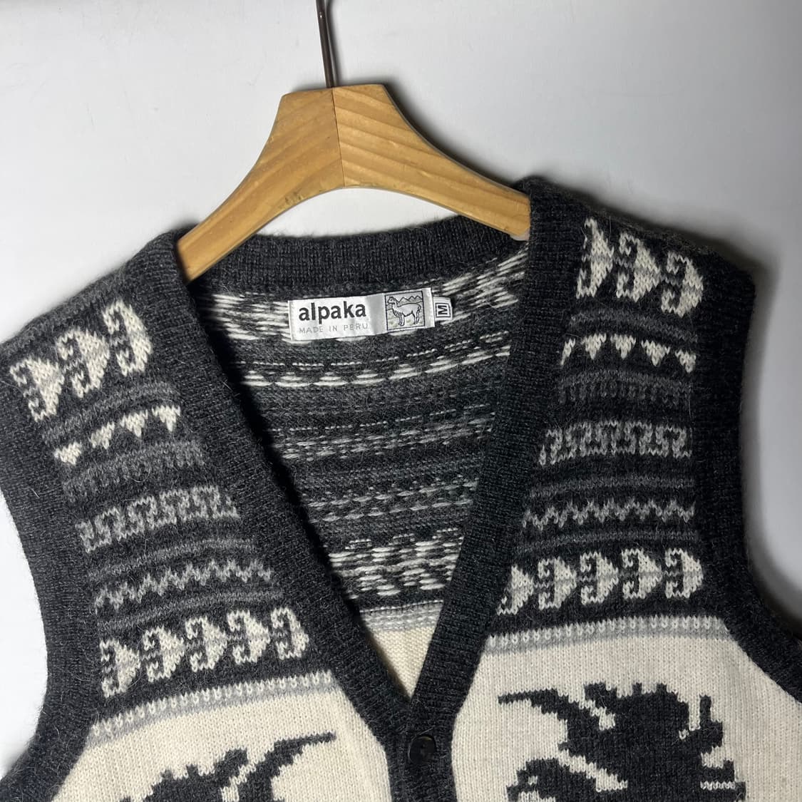 [alpaka] 알파카 페루산 애니멀 자카드 니트 베스트 상품이미지3