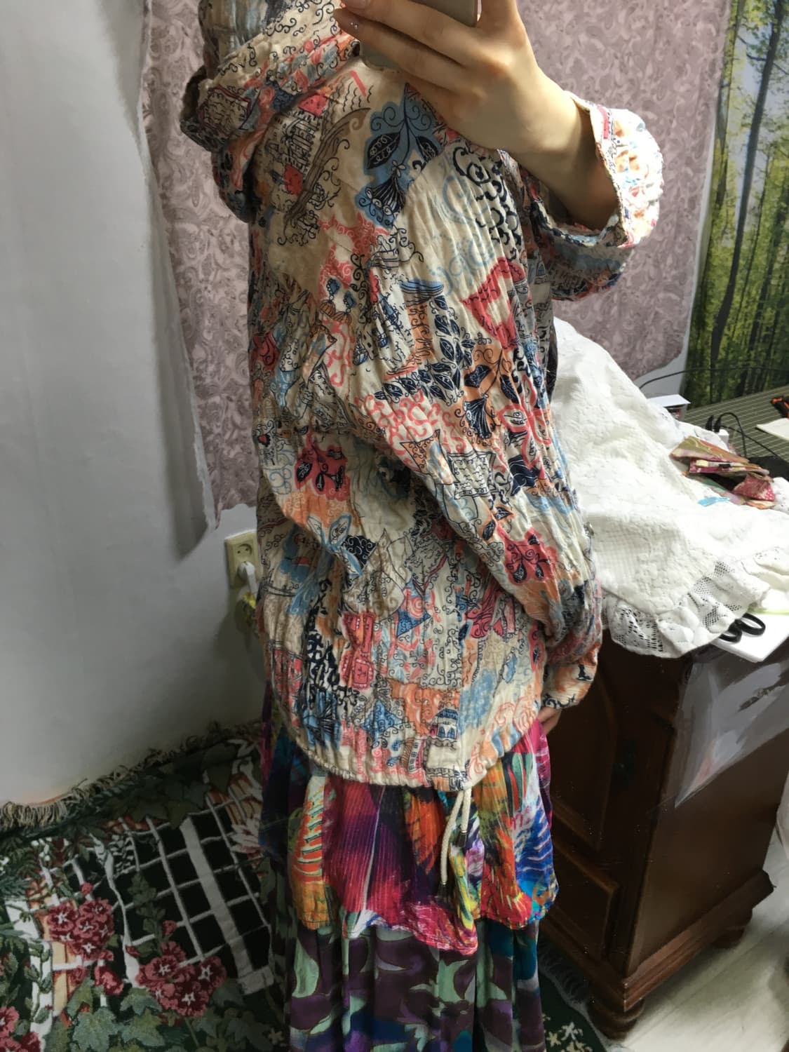 보헤미안 에스닉 후드 상의 상품이미지6