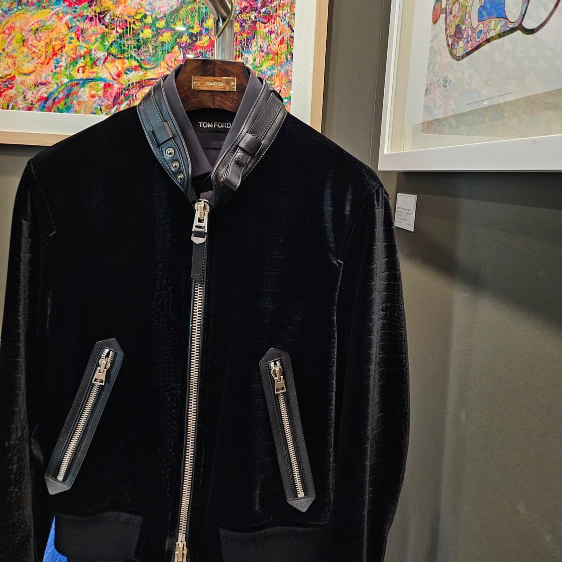 톰포드 크록 벨벳 신상 레더 트림 셸 트러커자켓 상품이미지2