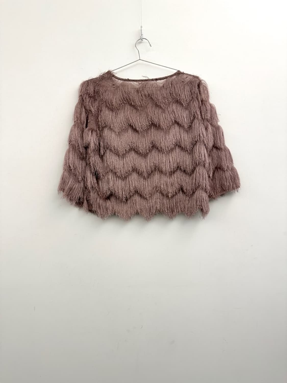 Tassel glossy layered top / baby pink 상품이미지6