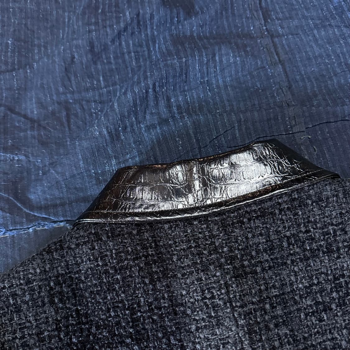 니쁜스 벨벳 트위드 & 레더 원피스 F 상품이미지6