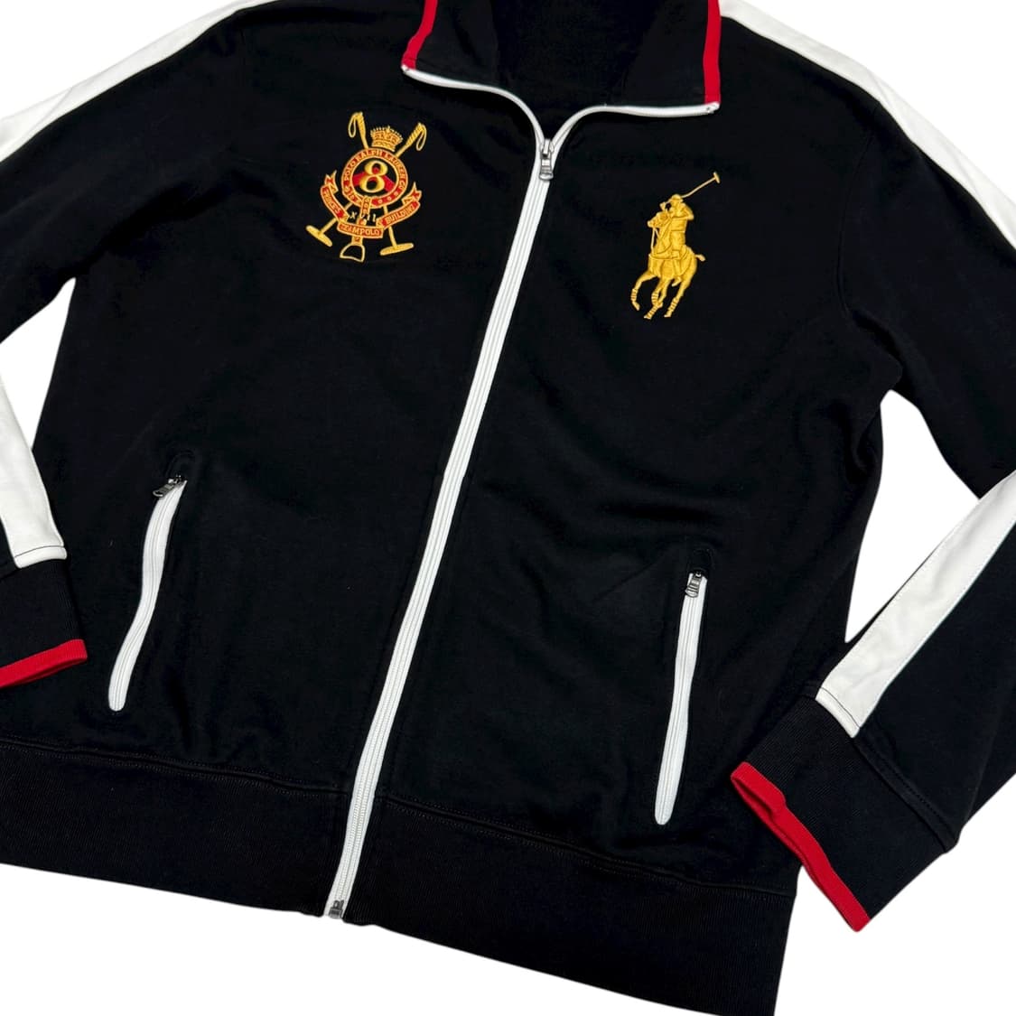 ⭐️희귀⭐️폴로 랄프로렌 빅포니 코튼집업 면져지 블랙 레드 상품이미지5