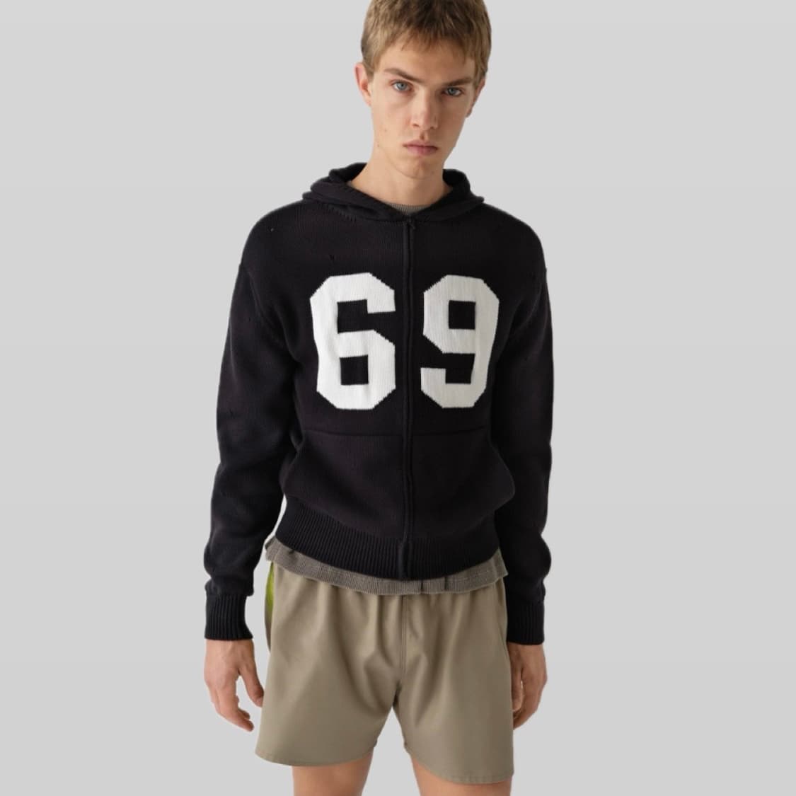 [XS,S,M]기마구아스 69 니트 후드 집업/블랙 상품이미지1