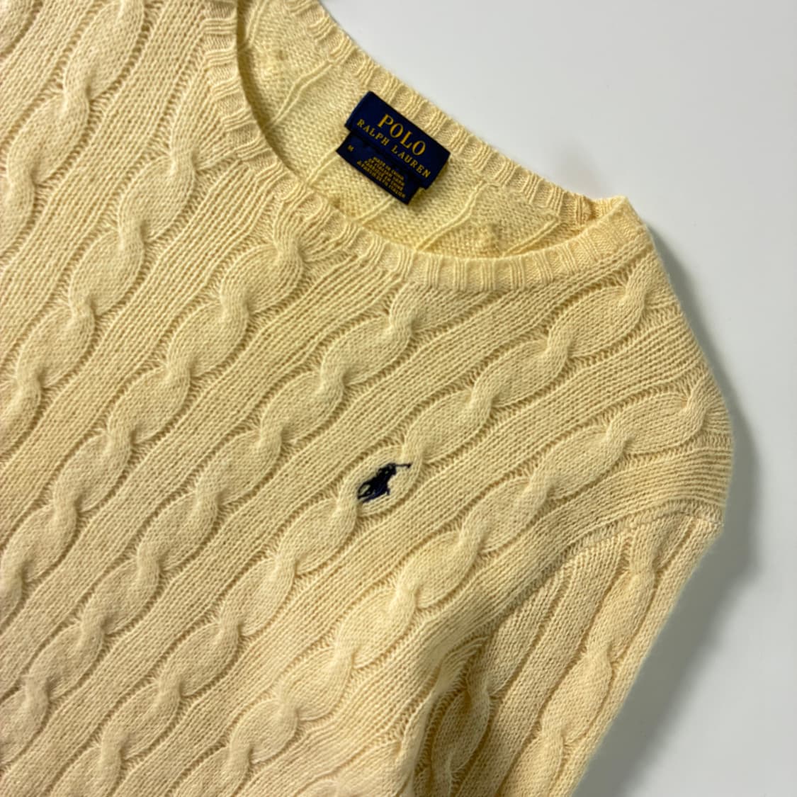 Polo  폴로 랄프로렌 메리노울 캐시미어 아이보리 꽈배기 니트  상품이미지3