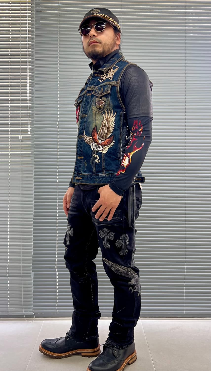 자수워싱 옆트임 청조끼 상품이미지3