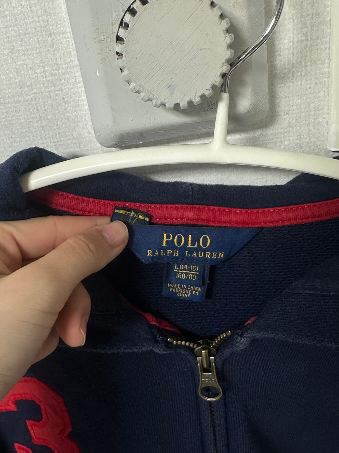 🖤빅포니 성조기 후드집업 네이비 세미딱붙핏🥹 상품이미지4