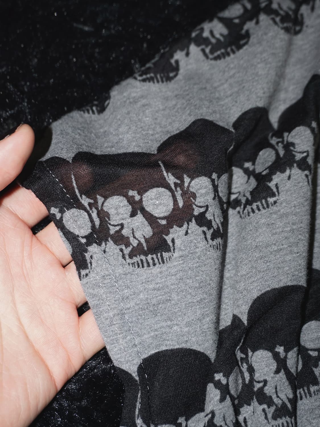 (l’espoir) gothic see-through skull t  상품이미지3