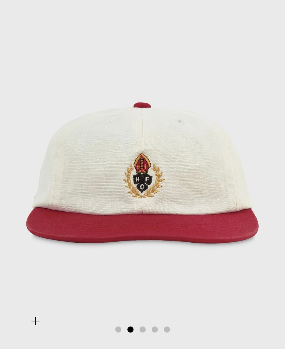 CREST CANVAS 6 PANEL CAP / White-Red 상품이미지2