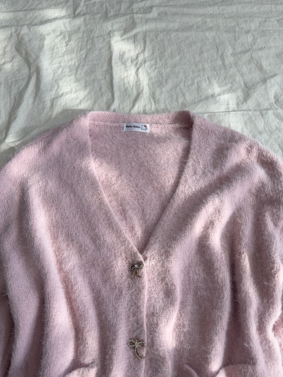 헬로키티 러블리 리본 큐빅 니트 가디건 상품이미지4