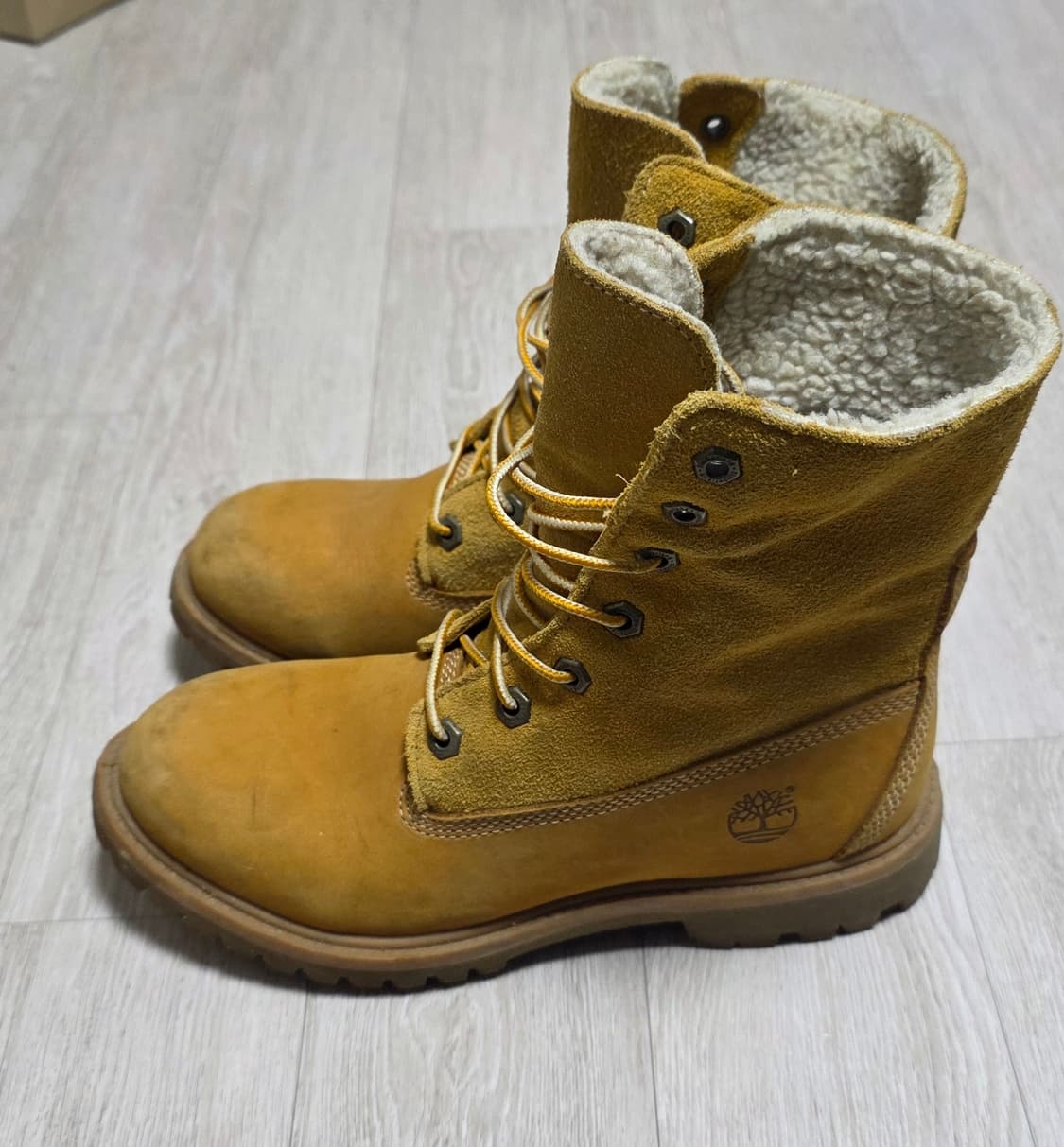 팀버랜드 옐로우 플리스 털 안감 롤탑 부츠 240 상품이미지1