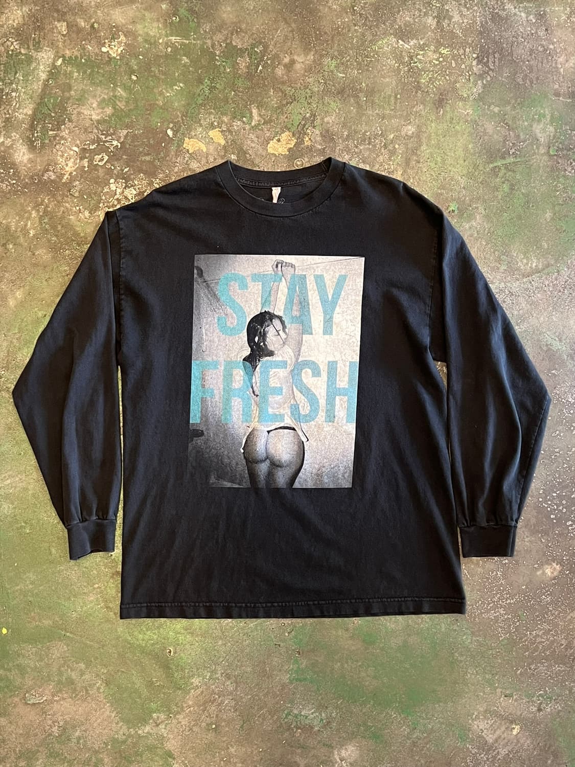 [L] 빈티지 롱슬리브 Stay Fresh 그래픽 긴팔 티셔츠 상품이미지1