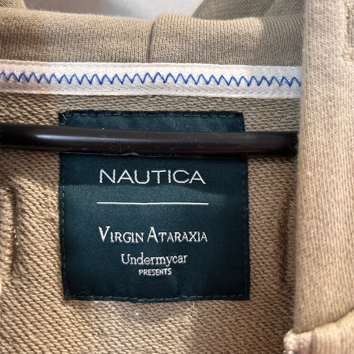 undermycar nautica 데미지드 후드 집업 베이지 상품이미지4