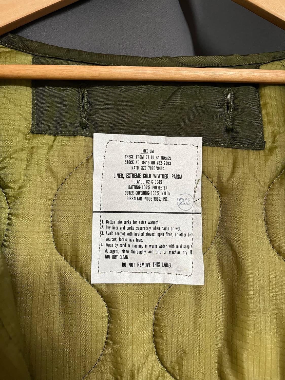 M65 피쉬테일 파카 오리지널 개파카 M 데드스탁 상품이미지7