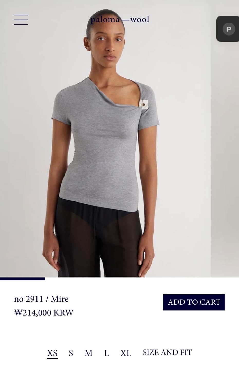 S,M/ 팔로마울 no2911 Mire 숏슬리브 티셔츠 상품이미지7