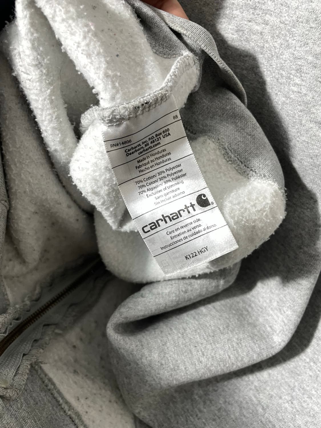 칼하트 오버핏 기모 후드 집업 상품이미지7