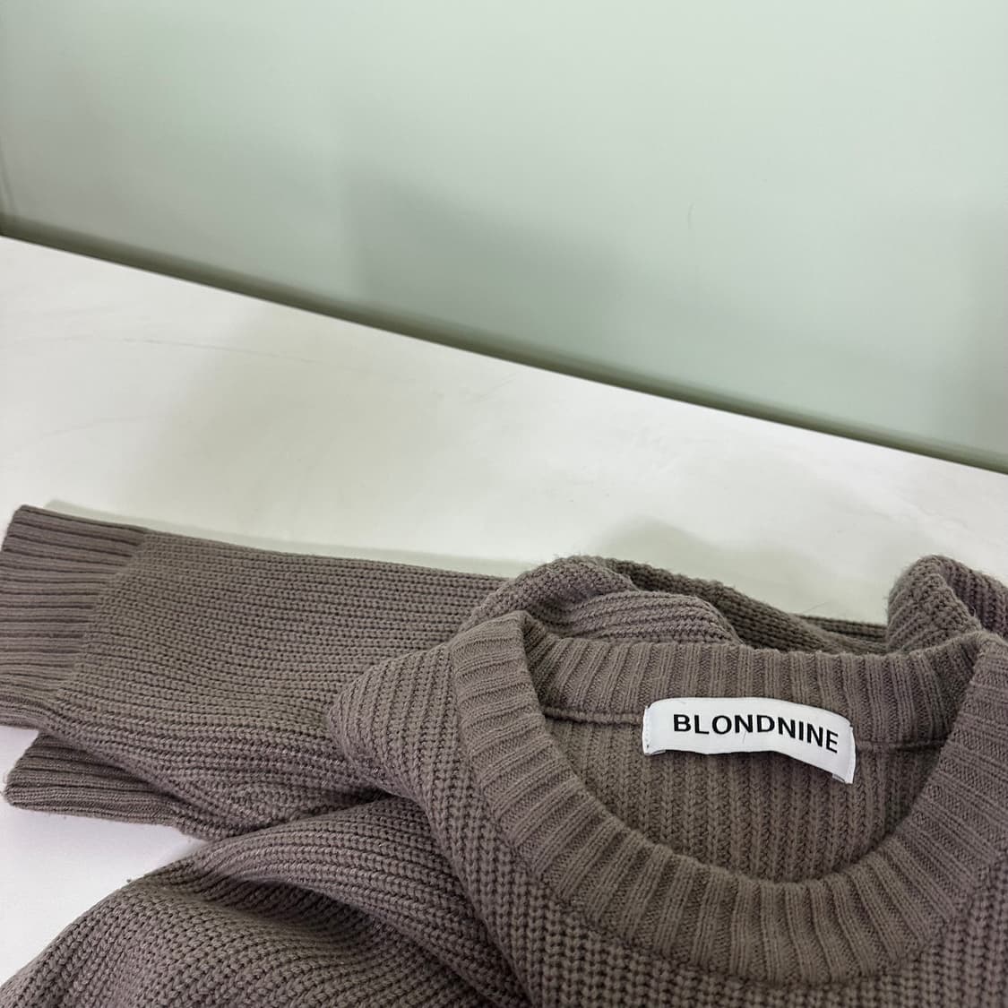 2XL 블론드나인 루즈오버핏 코코아 와플니트 상품이미지1