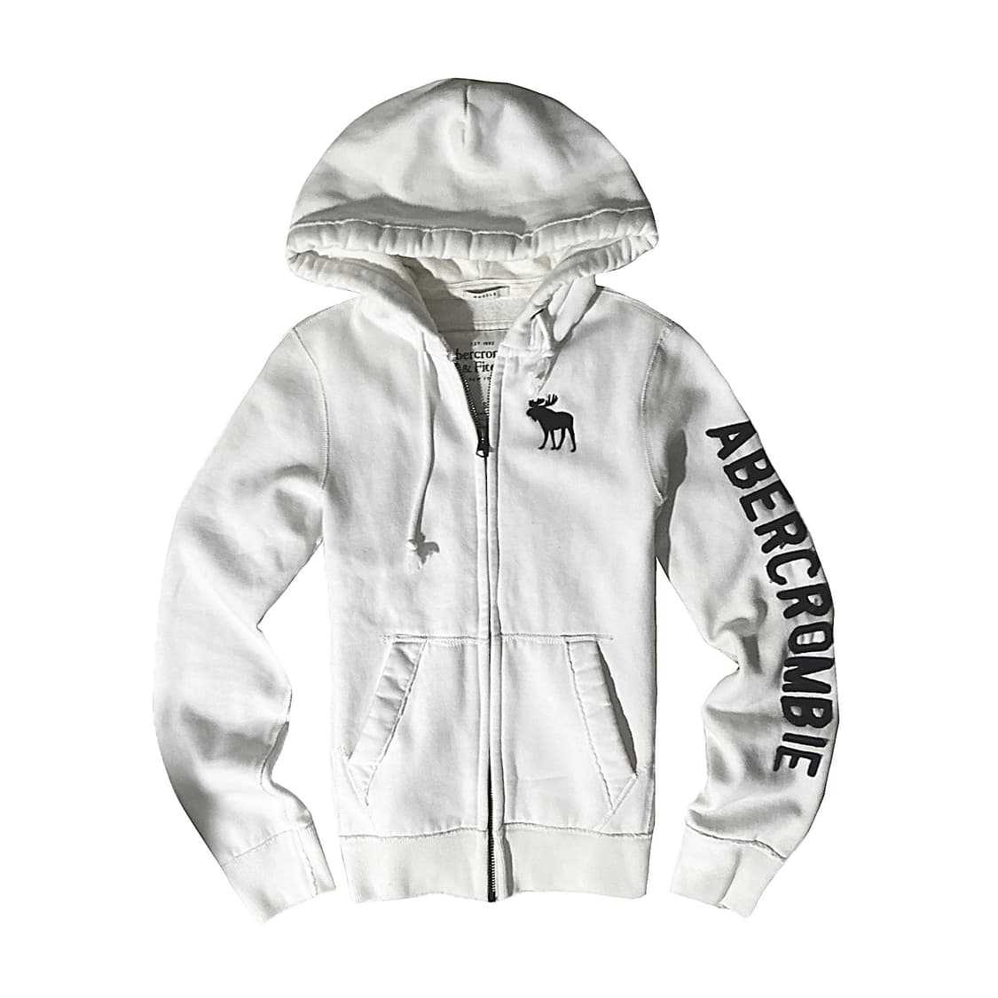 아베크롬비 순록 후드집업 화이트 네이비 상품이미지1