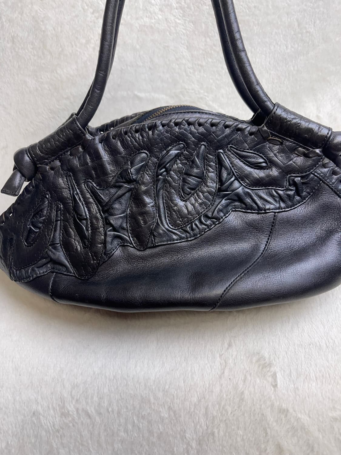 IBIZA 블랙 가죽 토트백 || 일본빈티지 상품이미지5