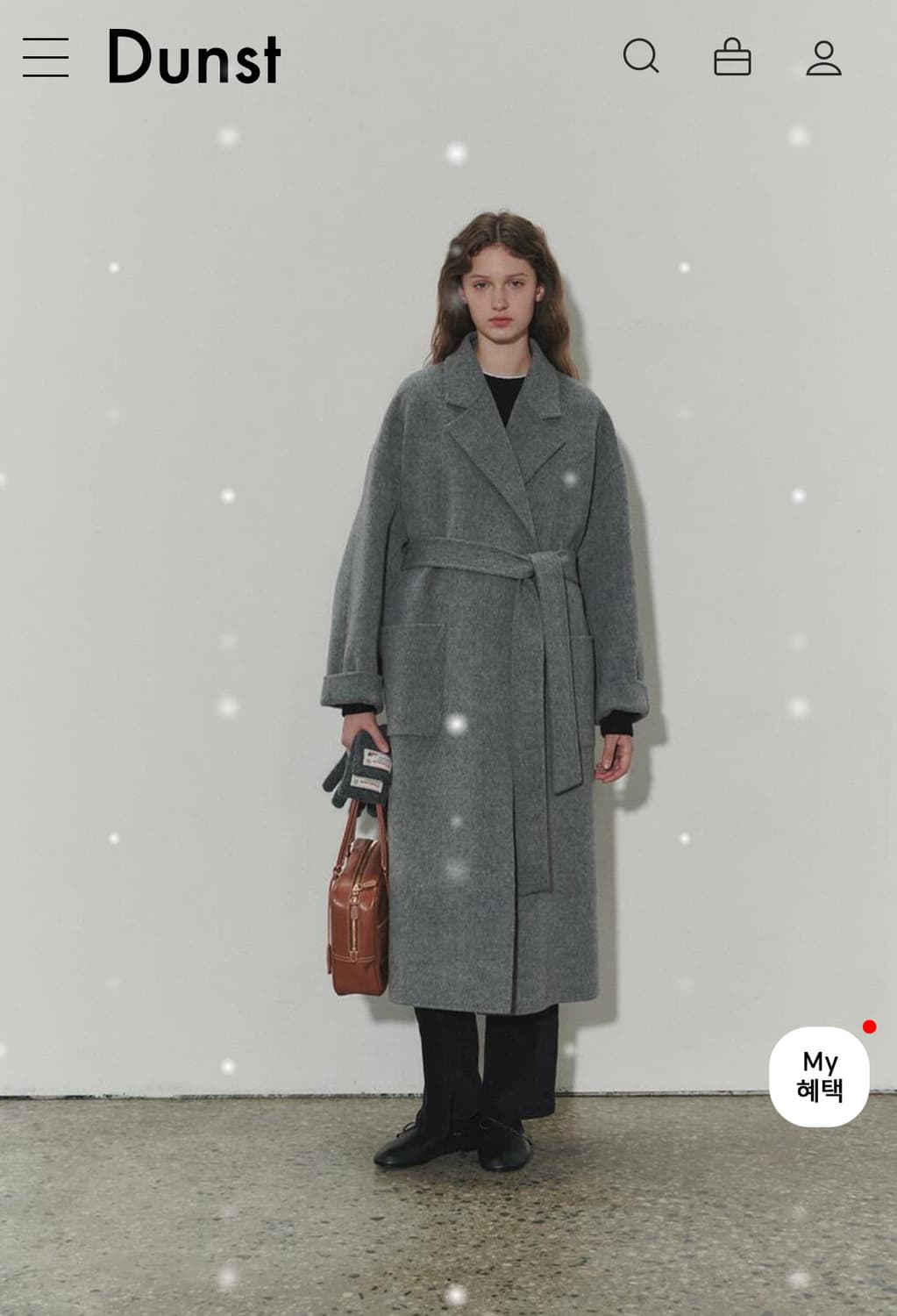 던스트 핸드메이드 캐시미어 로브 코트 멜란지 그레이 m 상품이미지2