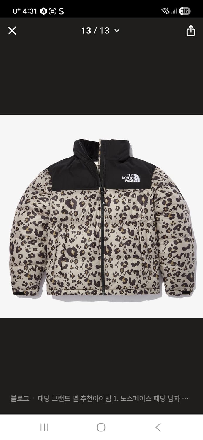노스페이스 눕시 레오파드 패딩 상품이미지8
