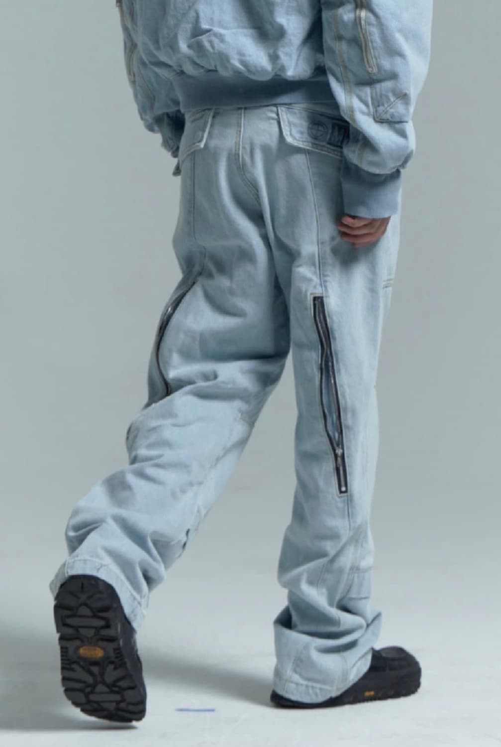 플라스틱프로덕트 MPa 웨이브 지퍼 팬츠 스틸블루 상품이미지1